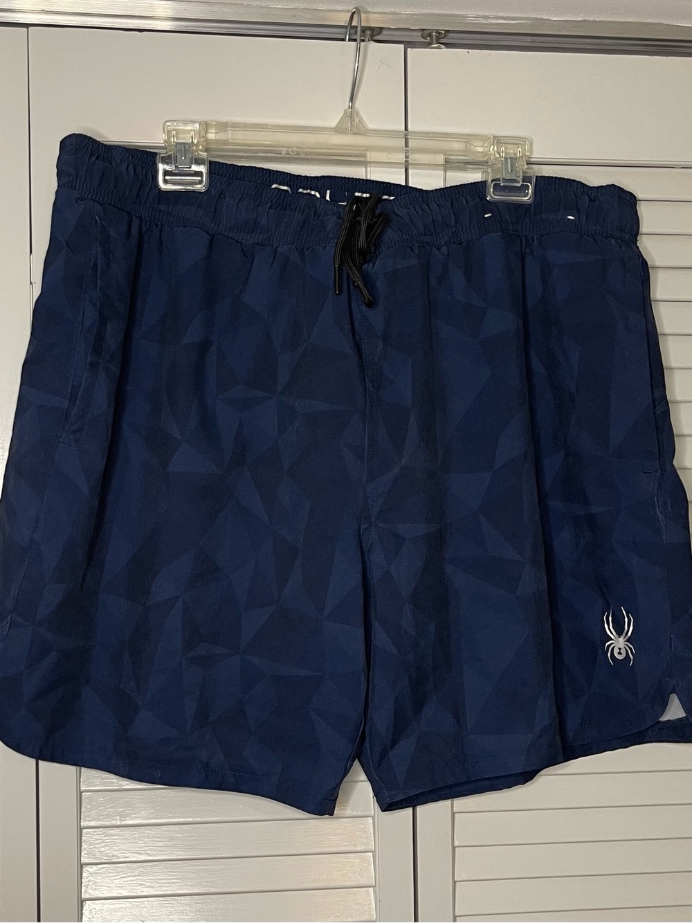 Spyder Men's Dark Blue Geometric Swim Trunks
